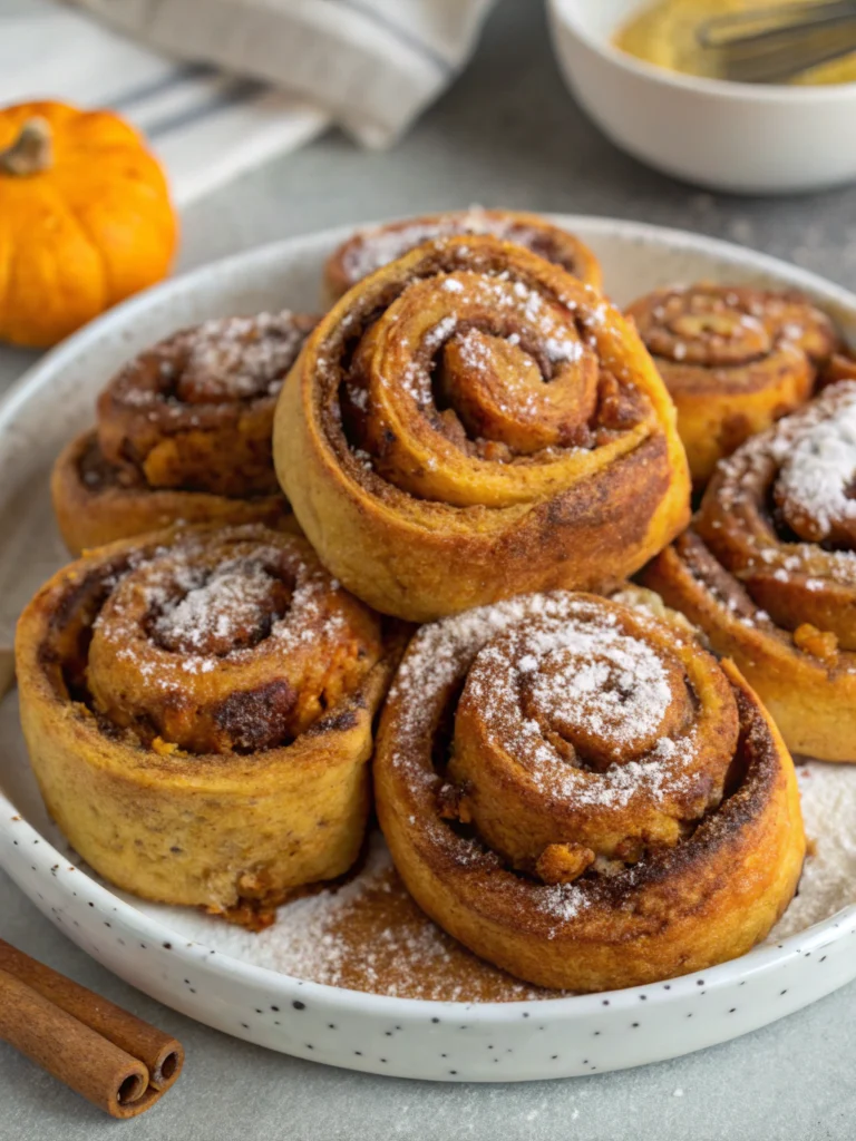 Gluten free pumpkin cinnamon rolls