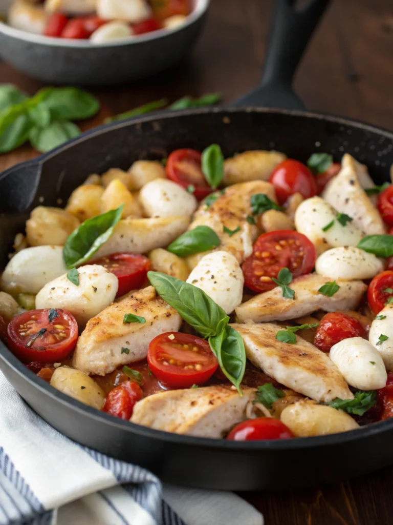 Caprese Chicken Gnocchi Skillet: A One-Pan Italian Delight