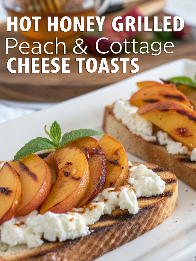 Hot Honey Grilled Peach & Cottage Cheese Toasts An under-5-minute lunch idea