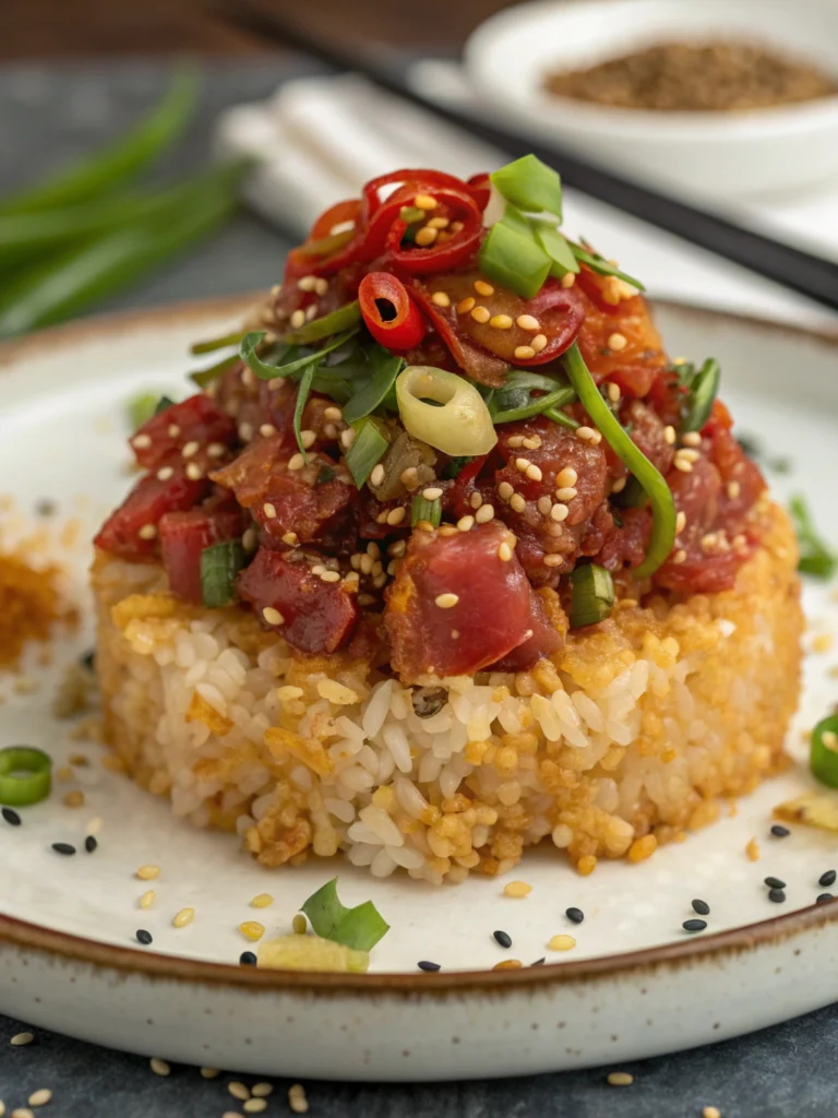 Crispy Rice with Spicy Tuna: A Perfect Fusion of Texture and Flavor